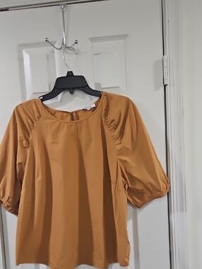 Women's Puff Sleeve Blouse in Mustard